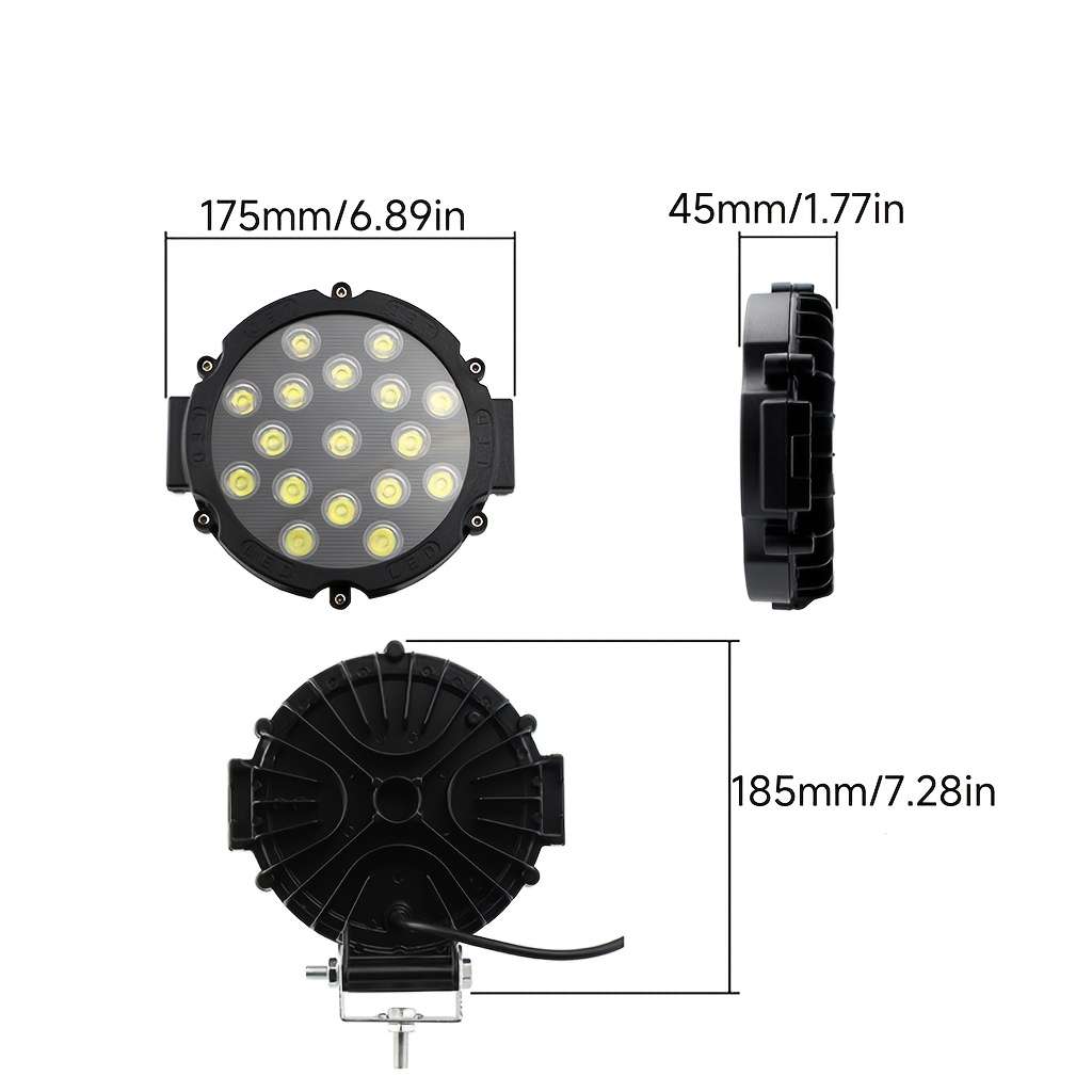Car Lights Items 2Pcs51Wblack