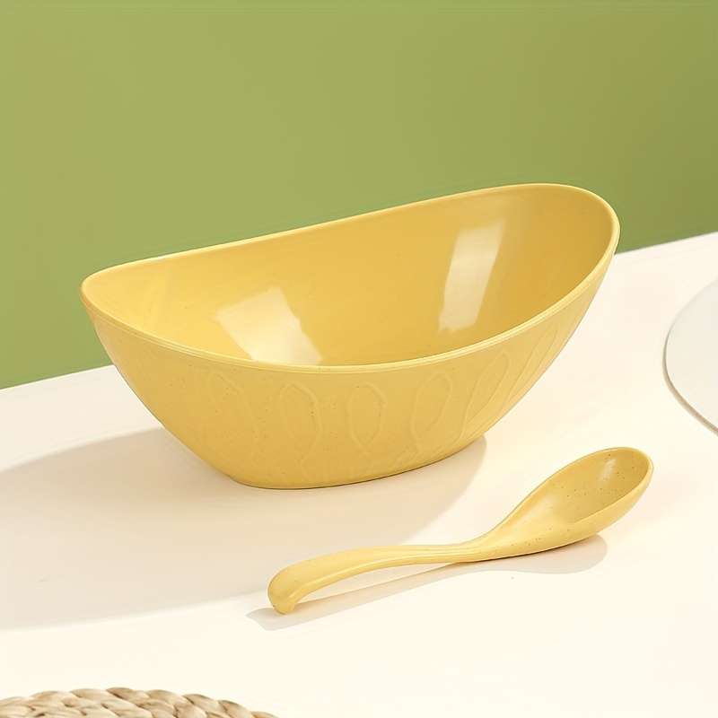 Bowl Color Yellow With A Spoon Modellarge