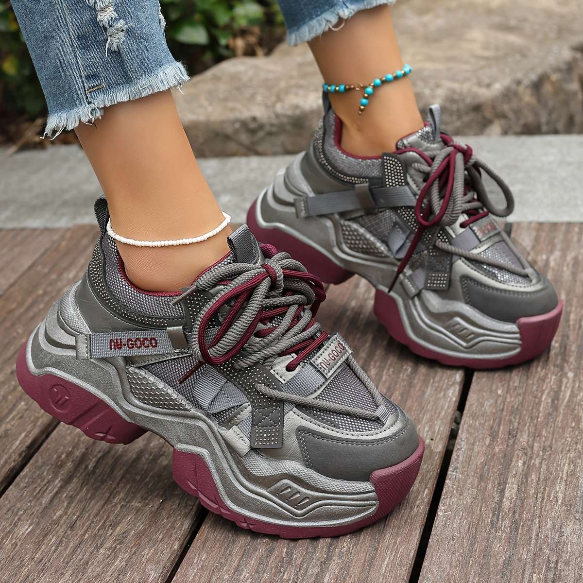 Women S Sneakers Color Claret Sizeuk 5
