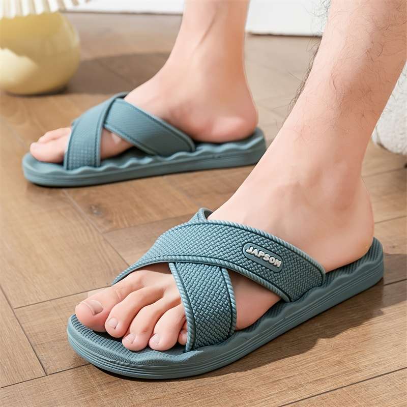 Men Slippers Summer Style Blue Size Uk 7