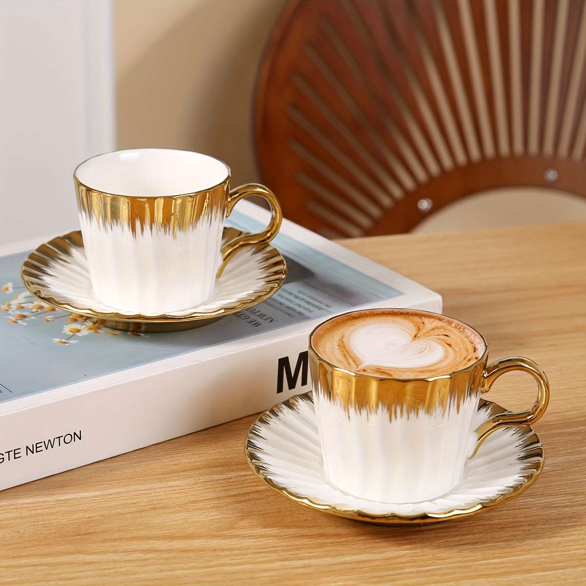 Water Cup Color White Golden Suit