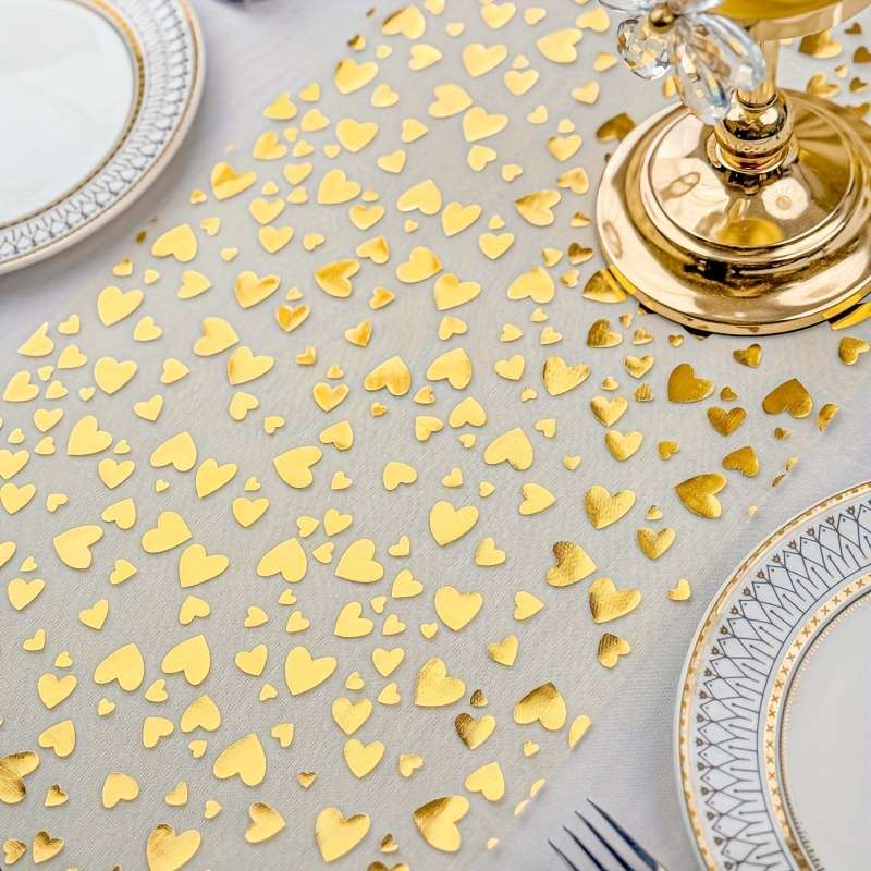 Wedding Supplies Color Shiny Silvery Little Heart Quantity S28Cm*275Cm