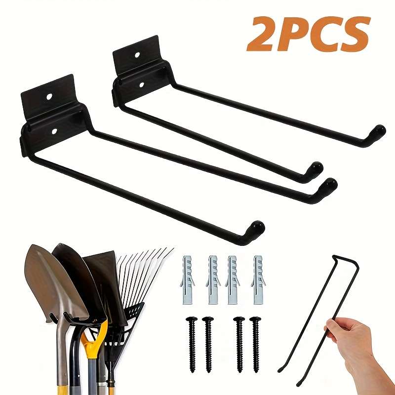 A Set Of 2 Wall Mounted Gardening Tool Storage Hangers Model Black folding hook Quantity 2pcs