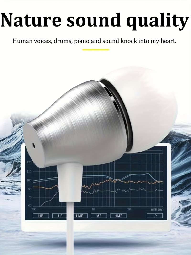 Wired Headphones Items Silver Earphone 3.5Mm