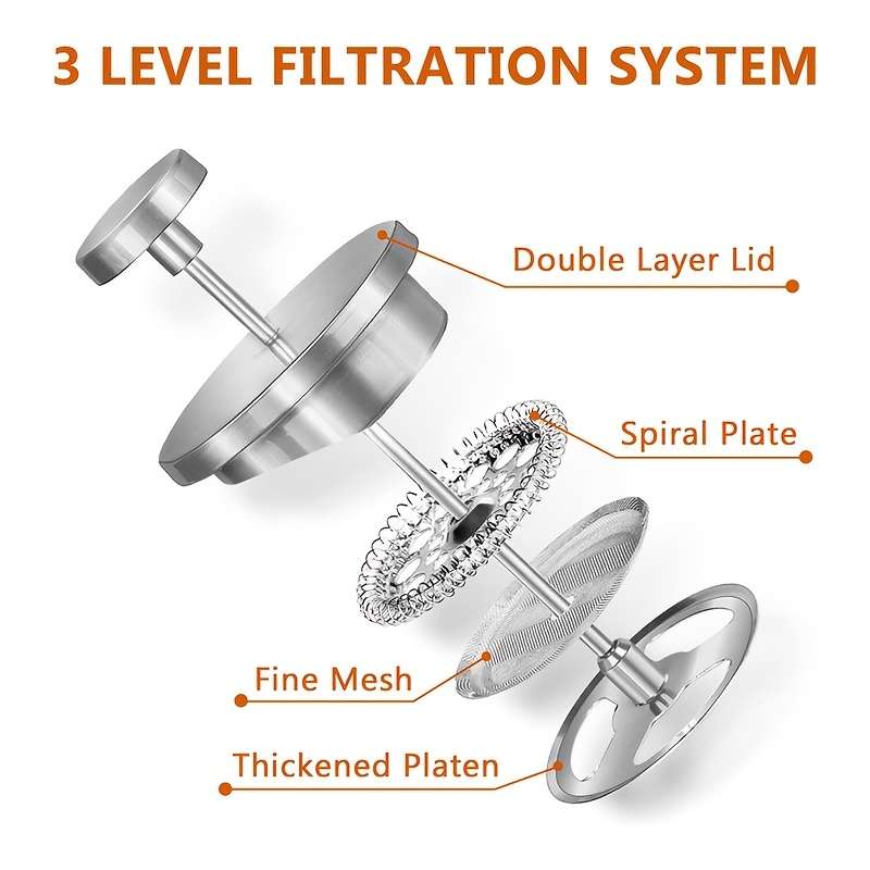 Premium Stainless Steel French Press Coffee Maker Double Walled Insulated