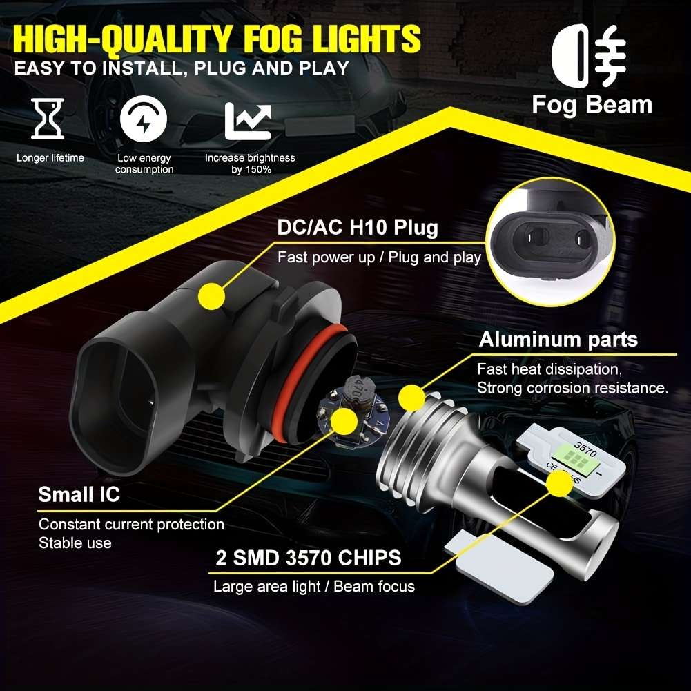 Car Lights Color 6000K White Quantity 2Pcs