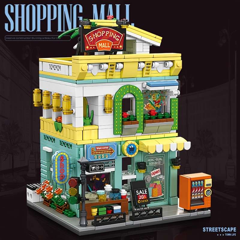 Building Toy Architectural Model Toy Set Color Shopping Supermarket No Box