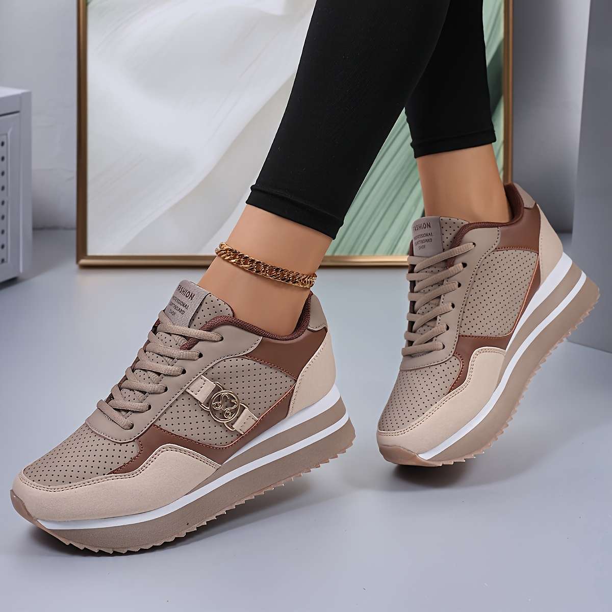 Women S Sneakers Color Light Brown1 Sizeuk 9