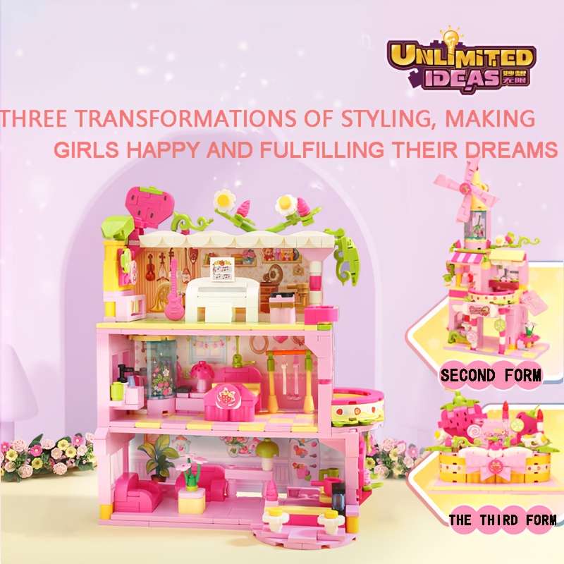 Building Toy Architectural Model Toy Set Color Pink Set