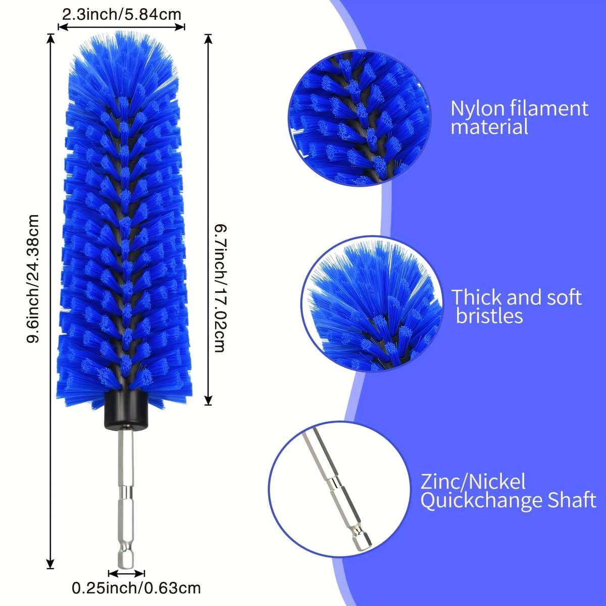 Soft-Bristled Long-Handled Drill Brush Red