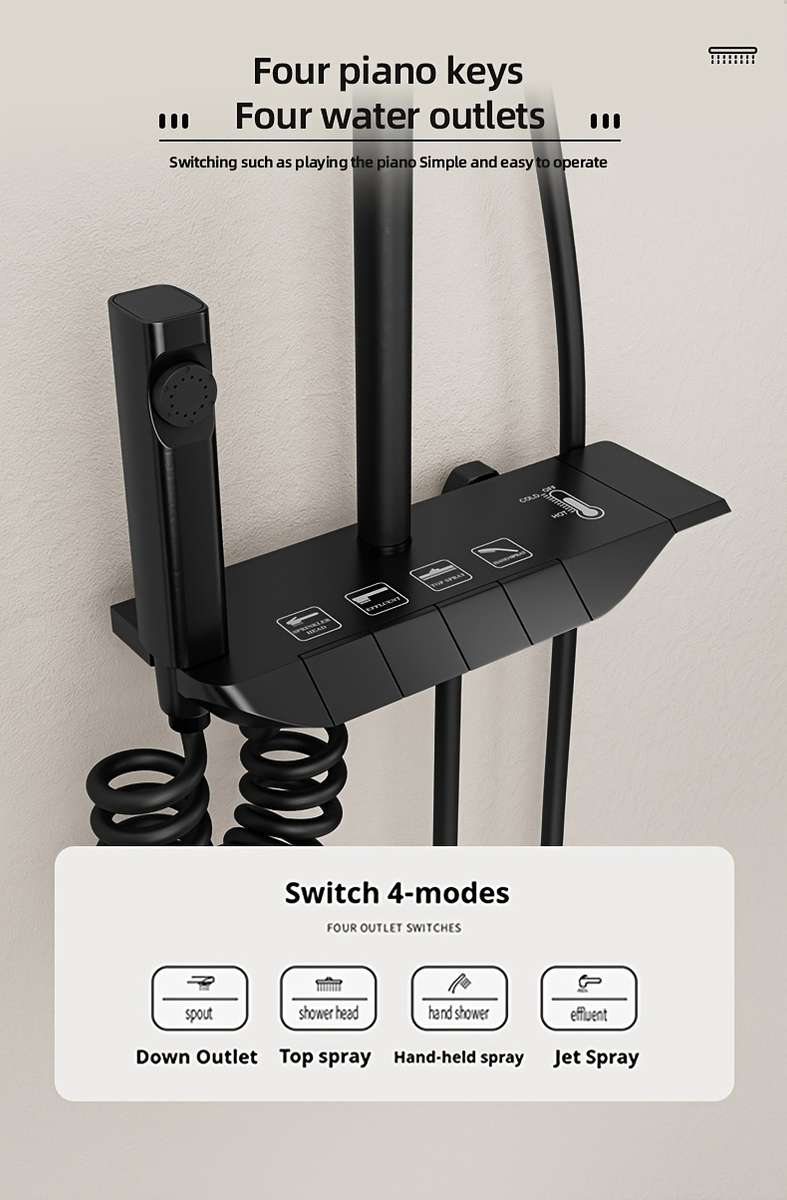 BDBX Wall-Mounted Piano Key Shower System