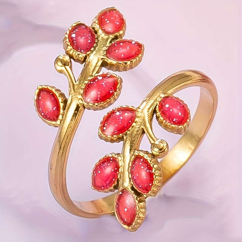 Minimalist Fashion Adjustable Statement Ring Color Pink