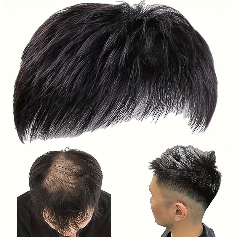 Black Mens Wigs Hair Length 5.08Cm