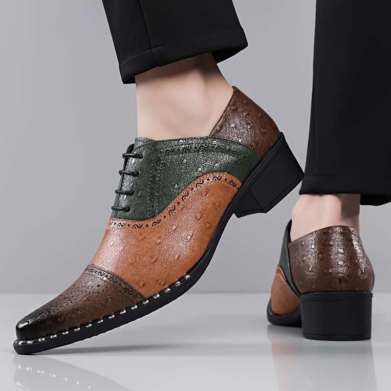 Mens Leather Shoes Color Olive Green Sizeuk 7