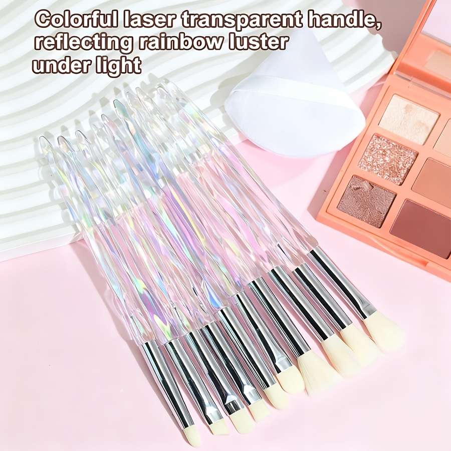 Makeup Brush Set Color 10 Transparent White Powder Puffs  White Powder Puff