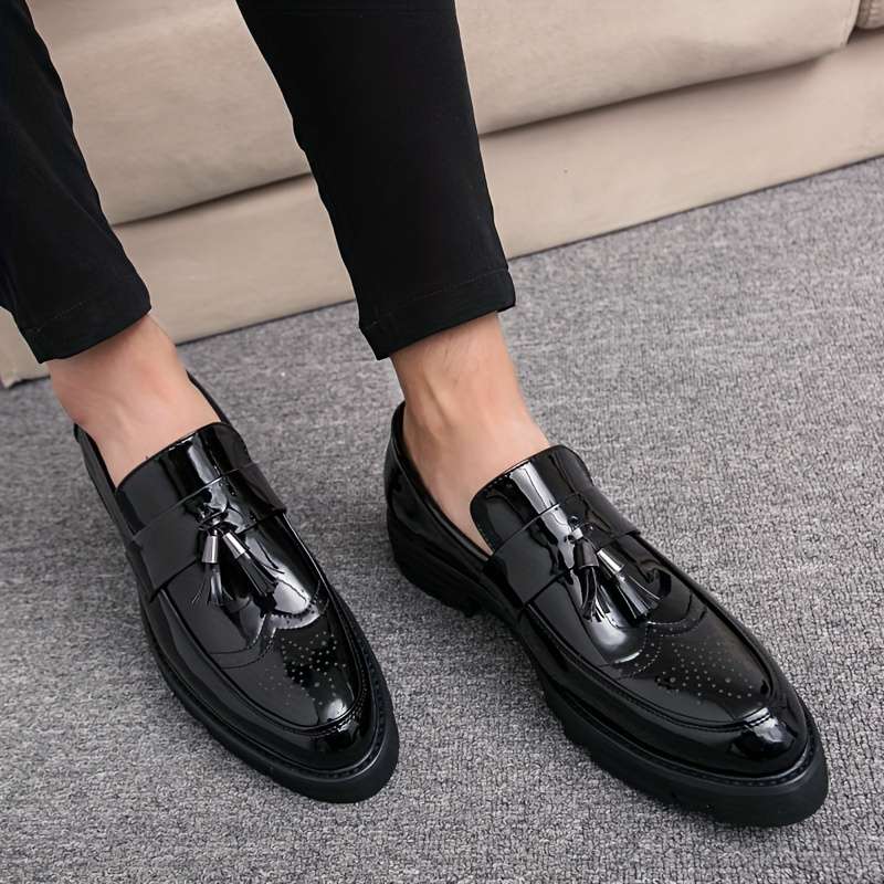 Mens Leather Shoes Color Black Sizeuk 6.5