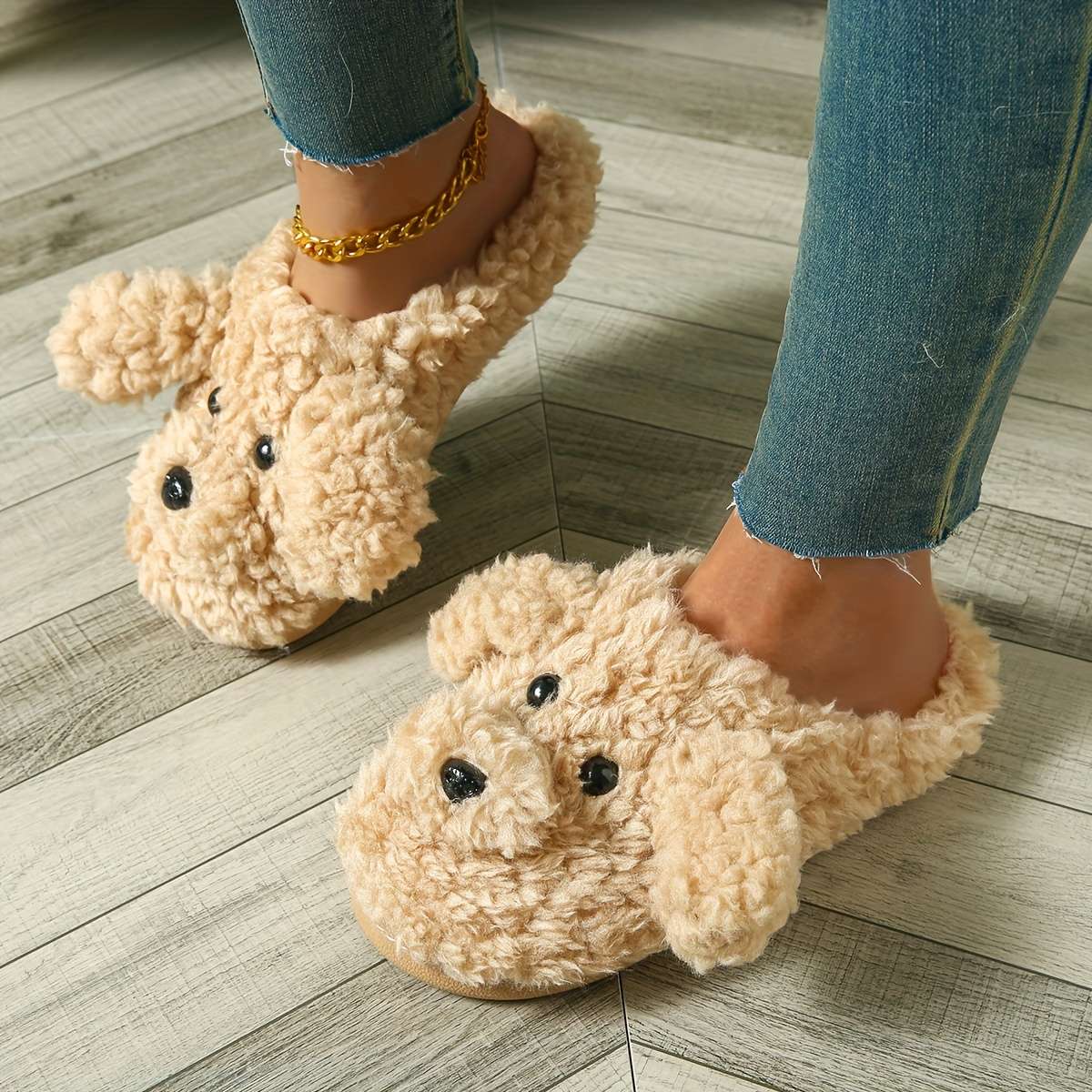 Cotton Slippers Color Camel Sizeuk 6.5-7