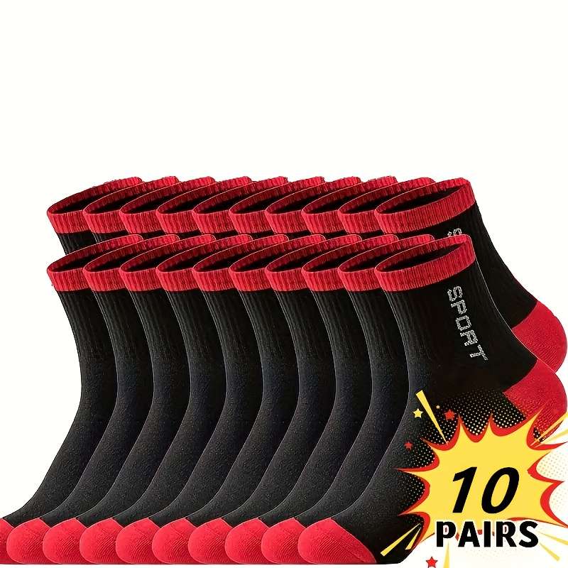10 Pairs Black One Size High Elastic Socks