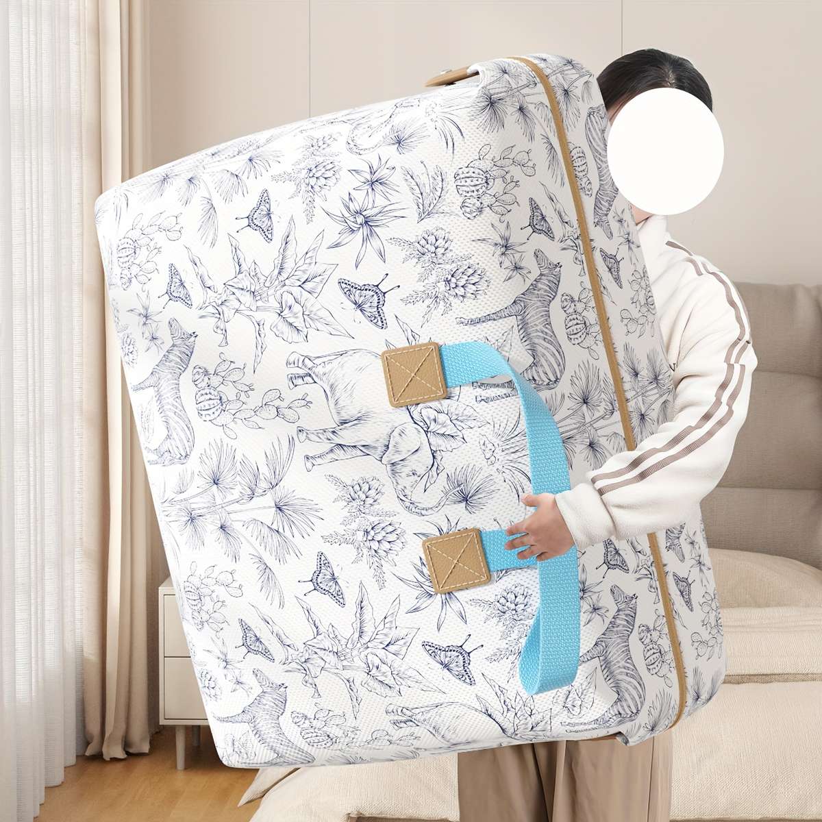 Large Capacity Storage Bag Clothes Quilt Foldable Reinforced Handle Strong
