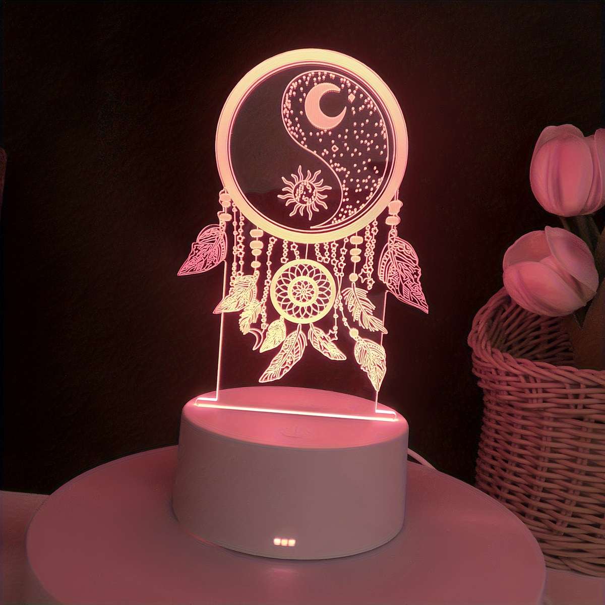 Night Light Style Dream Itemswhite Base Colorful Color Changing Touch Switch