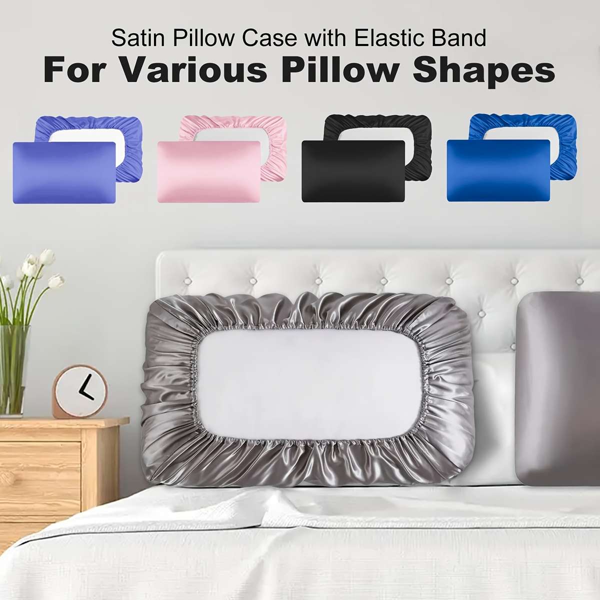 Satin Pillowcase Color   Black 24 Size50Cm*75Cm