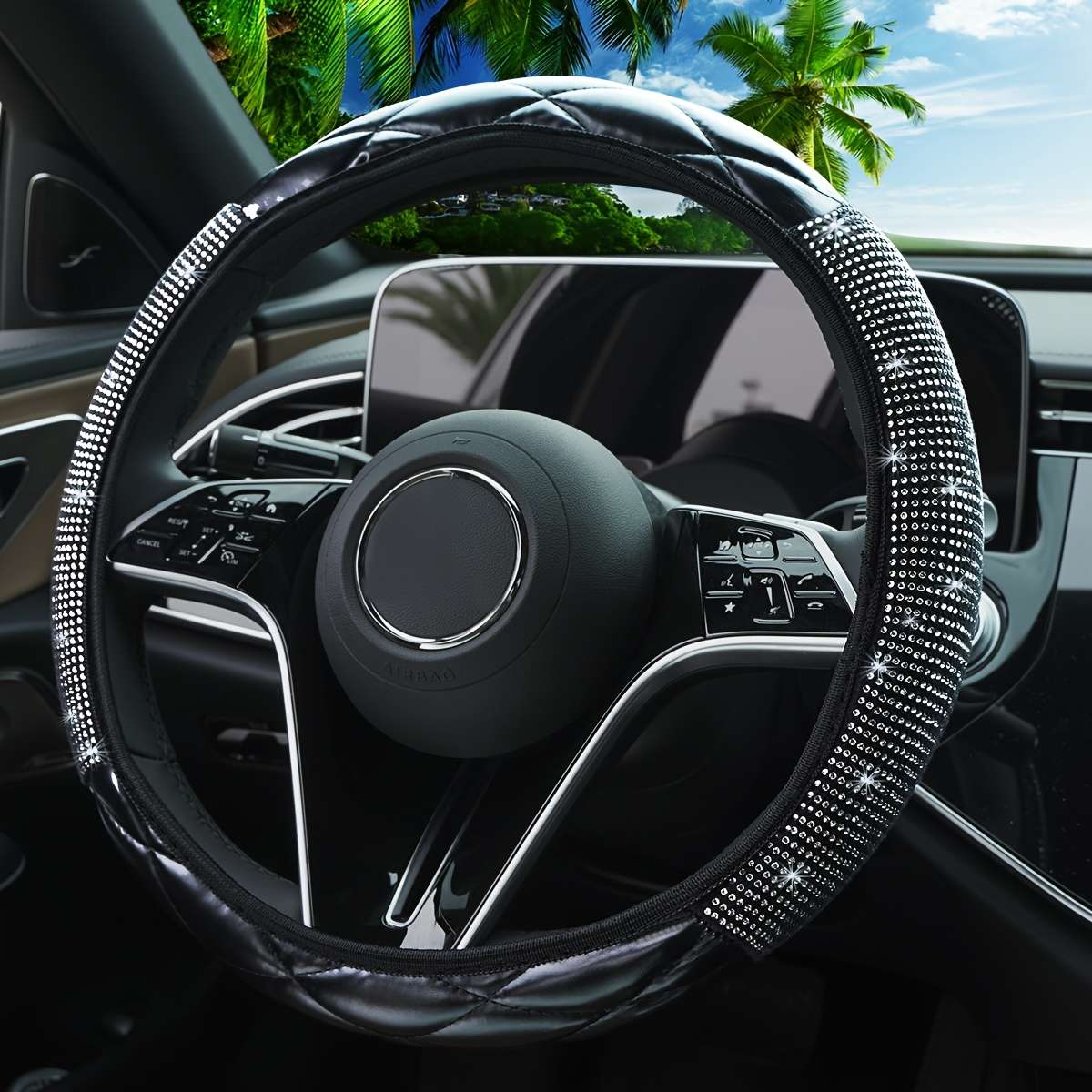 Car Steering Wheel Cover Black