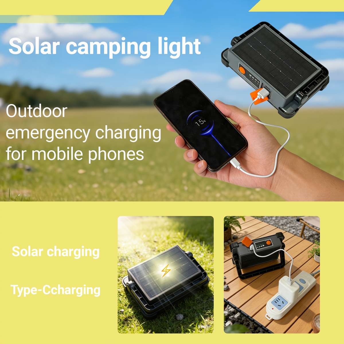 Solar Emergency Lights Color 2Pack Grey  Grey