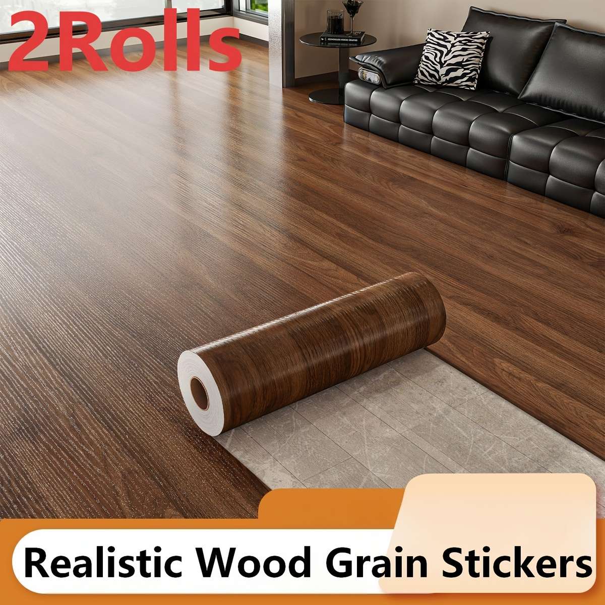 Self Adhesive Floor Stickers Ebony 40Cm Width*200Cm*2 Rolls