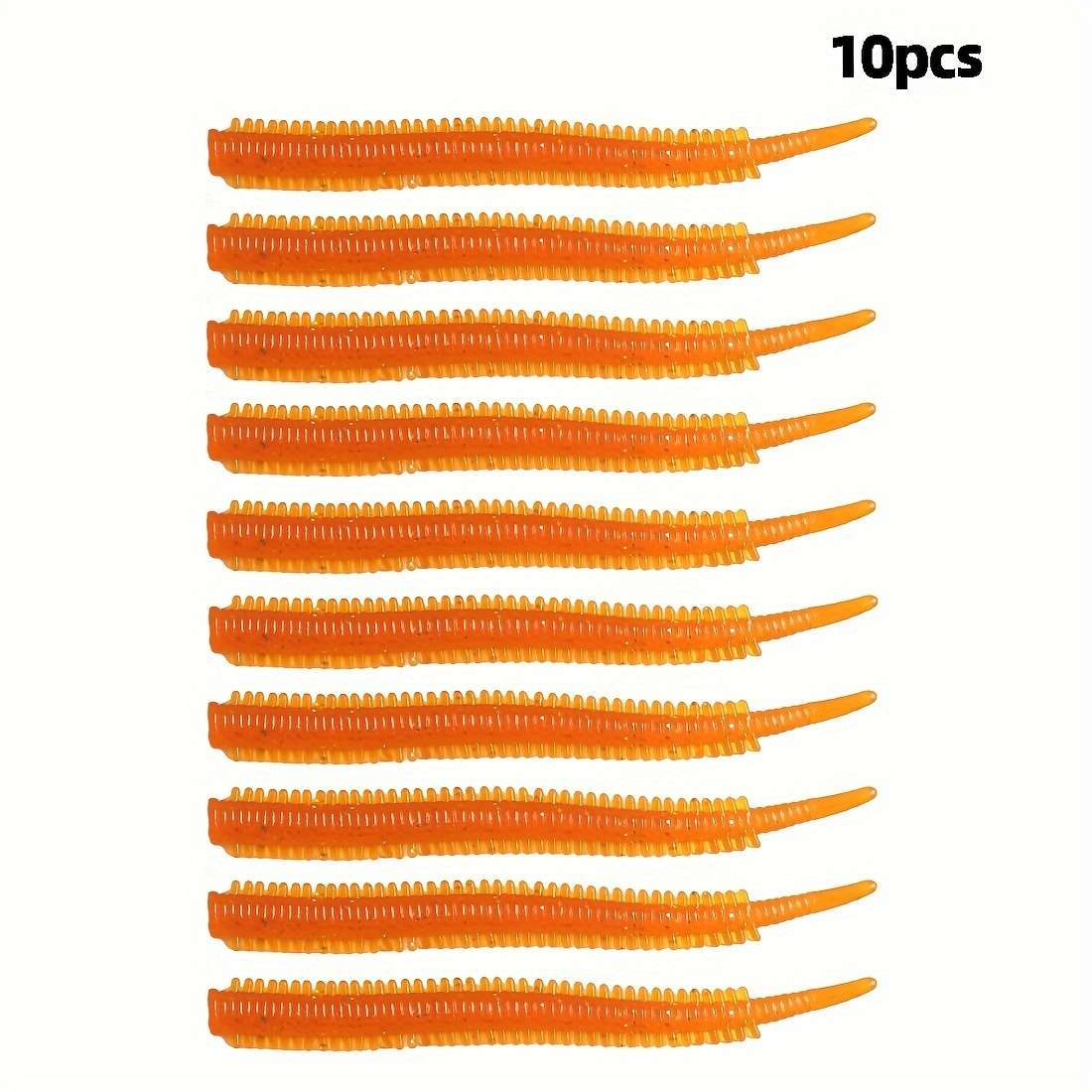 10pcs Turiou Realistic Red Worm Soft Lures 8cm Floating TPR Material Needle Tail Design Art