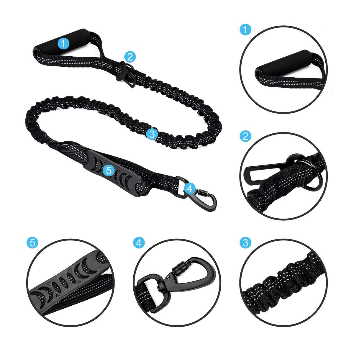 Dog Leash Color Black Size Onesize