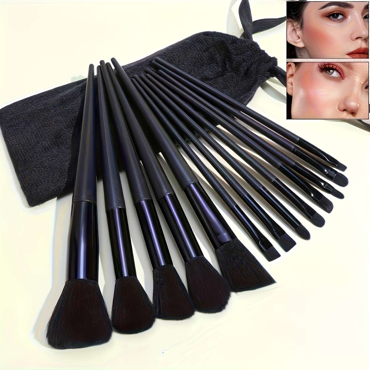 Makeup Brush Set Color Black Quantity16Pcs
