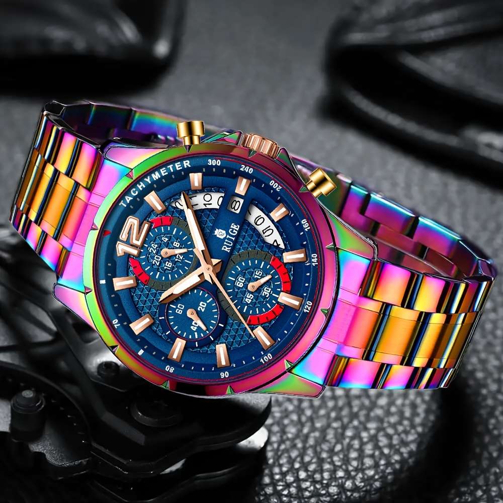 Men Fashion Luxury Skeleton Automatic Mechanical Watch Luminous Hands Rosecolor