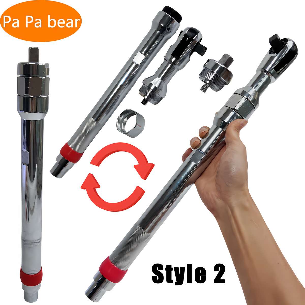 2-in-1 Manual Ratchet Extension Wrench