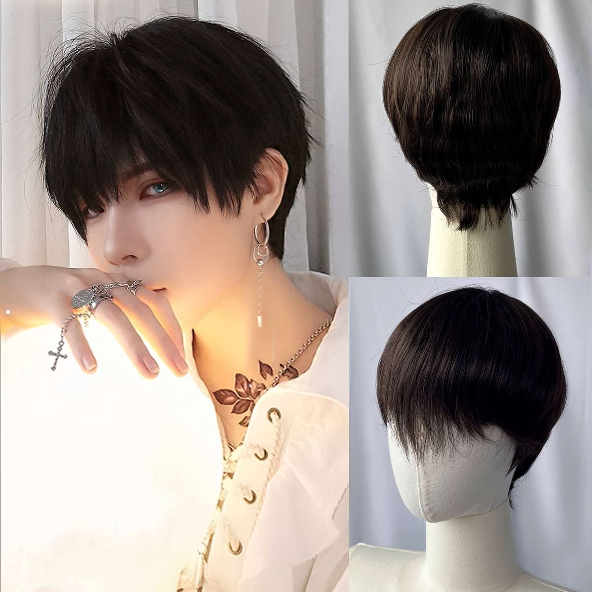 Light Brown-1 Mens Wigs Hair Length 15.24Cm