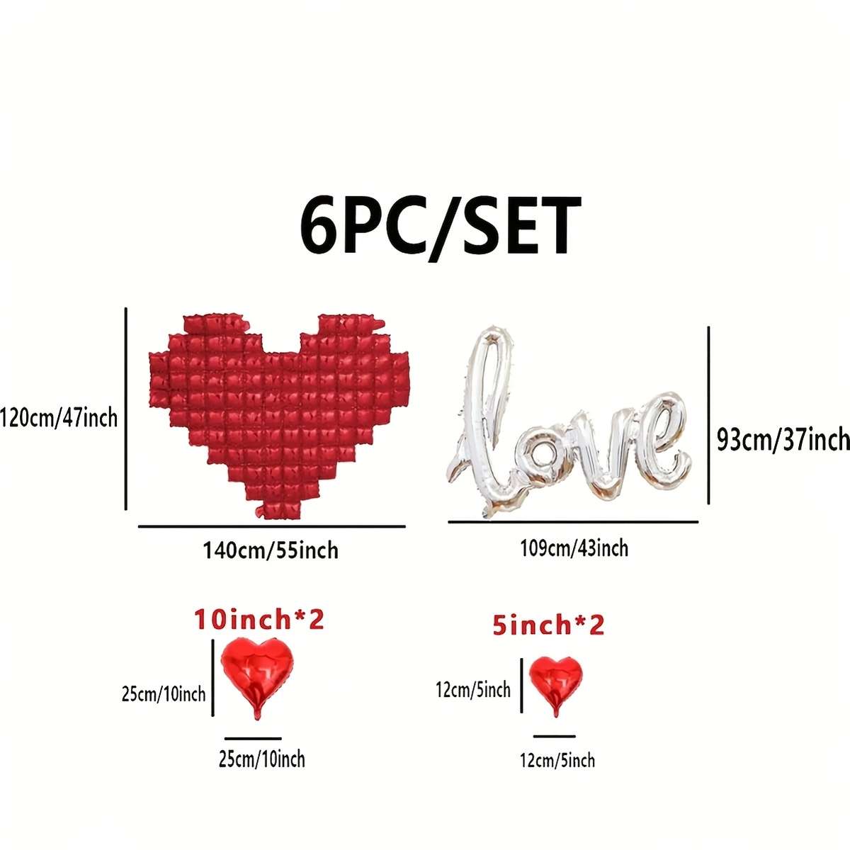 6Pcs Exquisite Vibrant Handcrafted Valentine Anniversary Decoration Heart For Wedding Events
