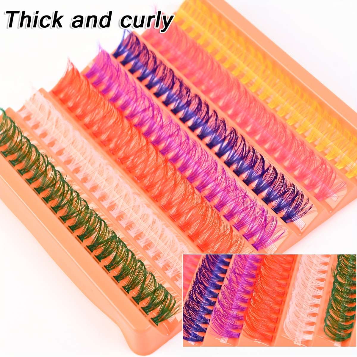 140pcs Natural Fluffy Cluster Lashes Color 40p Colorful 15mm