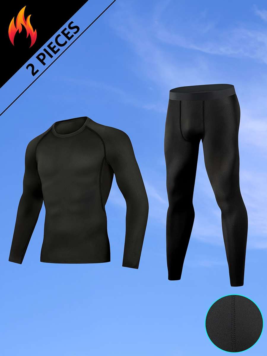Thermal Underwear Color 2 Pcs Black Belt Black Fabric Sizes