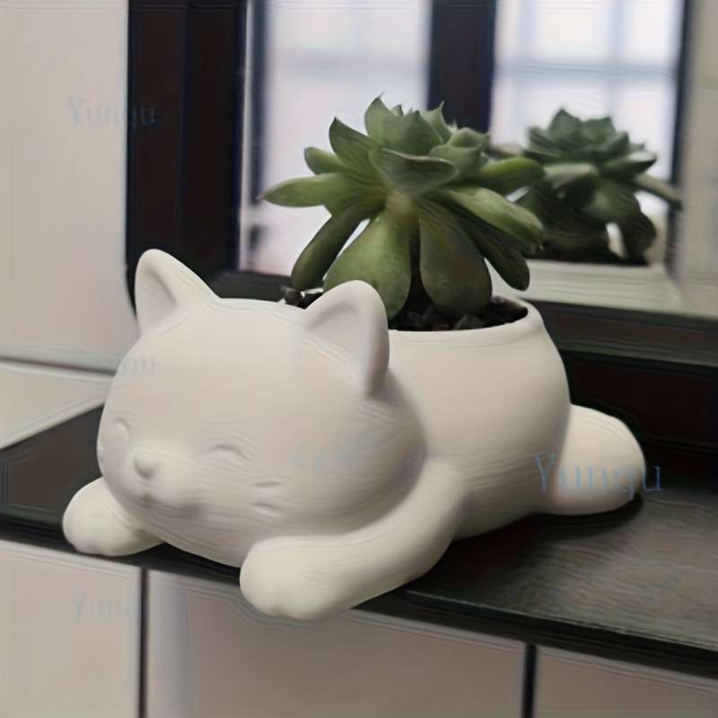 Flowerpot Color White Cat Flower Pot Quantity