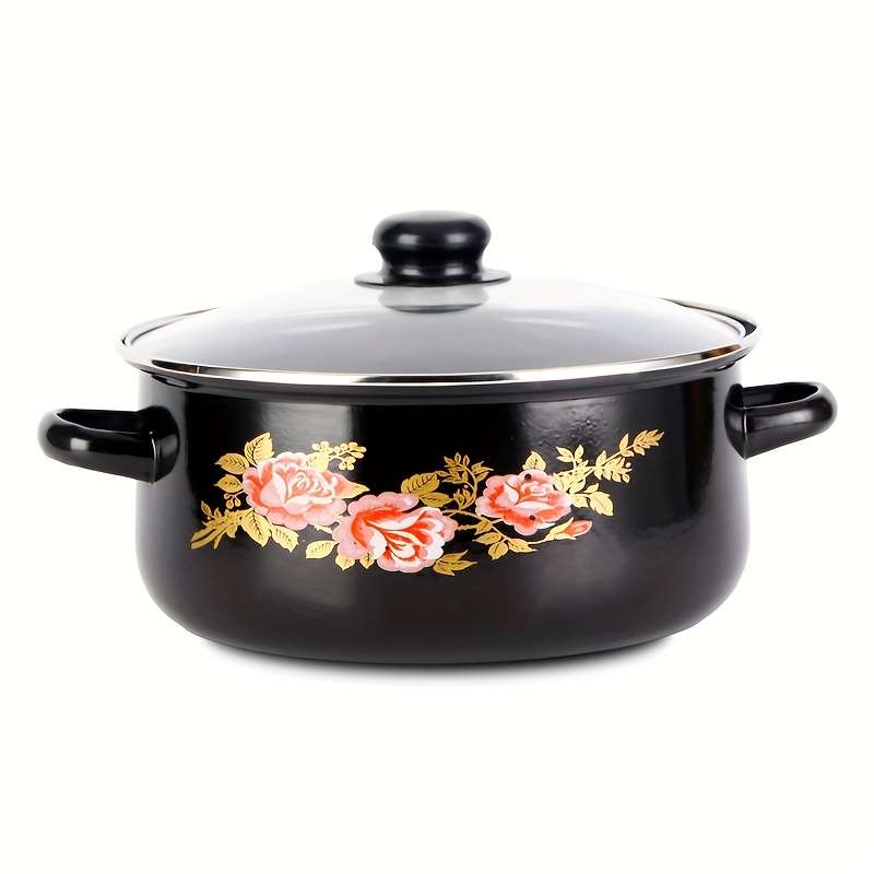 5Pcs Exquisite Enamel Pot Set Heavy