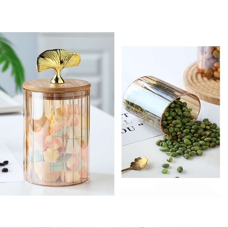 Sealed Jar Style Ginkgo Leaf Lid Medium Sealing Jar 1 Piece