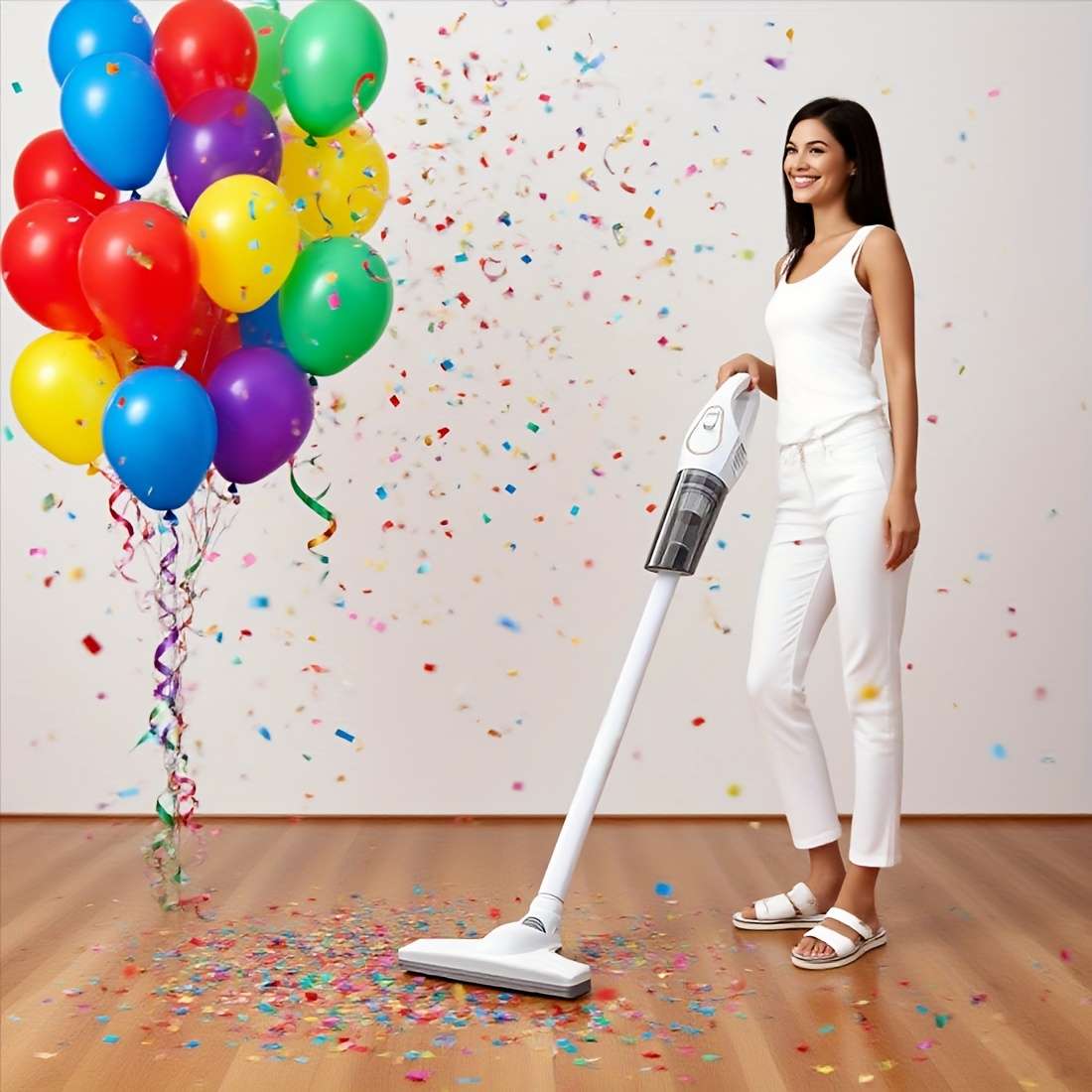 Vacuum Cleaner Color White   5 Piece Set