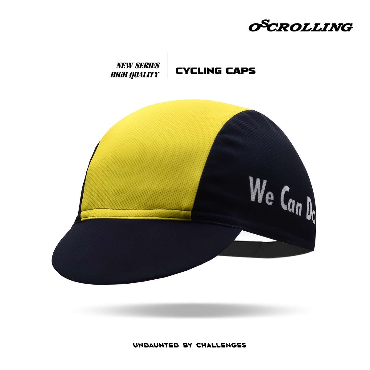 Men'S Yellow Black Cycling Cap Windproof Sun-Protective Soft Shell Outdoor Sports Hat Wit