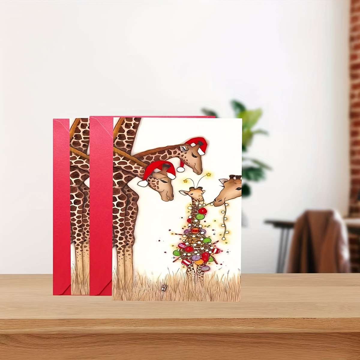 Greeting Cards Color 2Pc Red