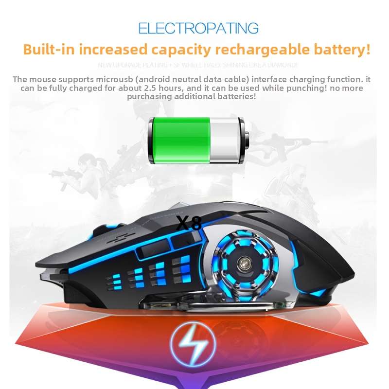 Mouse Color Black Top Version   Dual Mode Charging  Add  2.4G  Add  Light Up