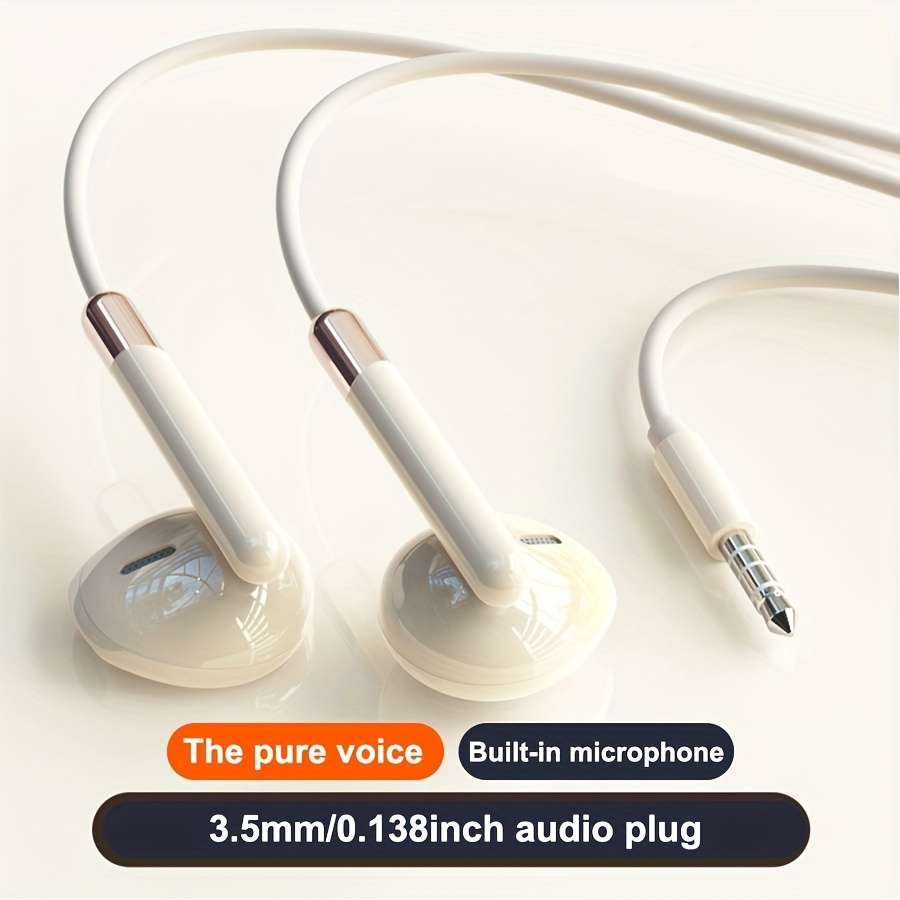 Wired Headphones White Items 3.5Mm