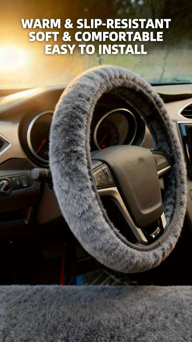 Car Steering Wheel Cover Grey