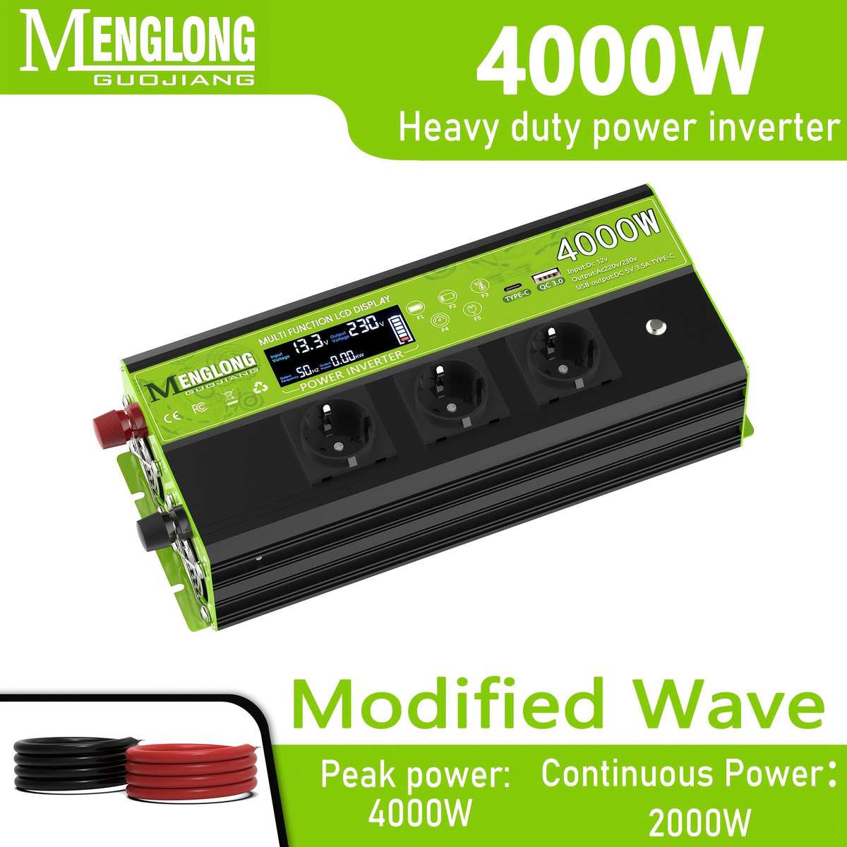 Versatile 4000W Power Inverter 12V 220V 230V Suitable For For Road Trip 4000W