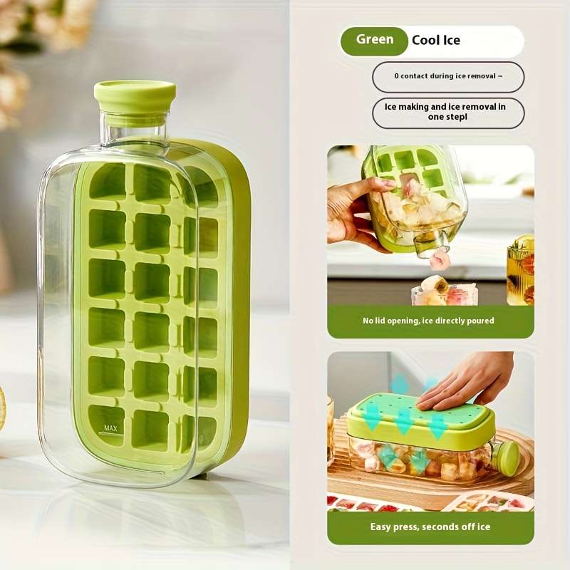 Ice Molds Capacity Fresh Green 18 Grids