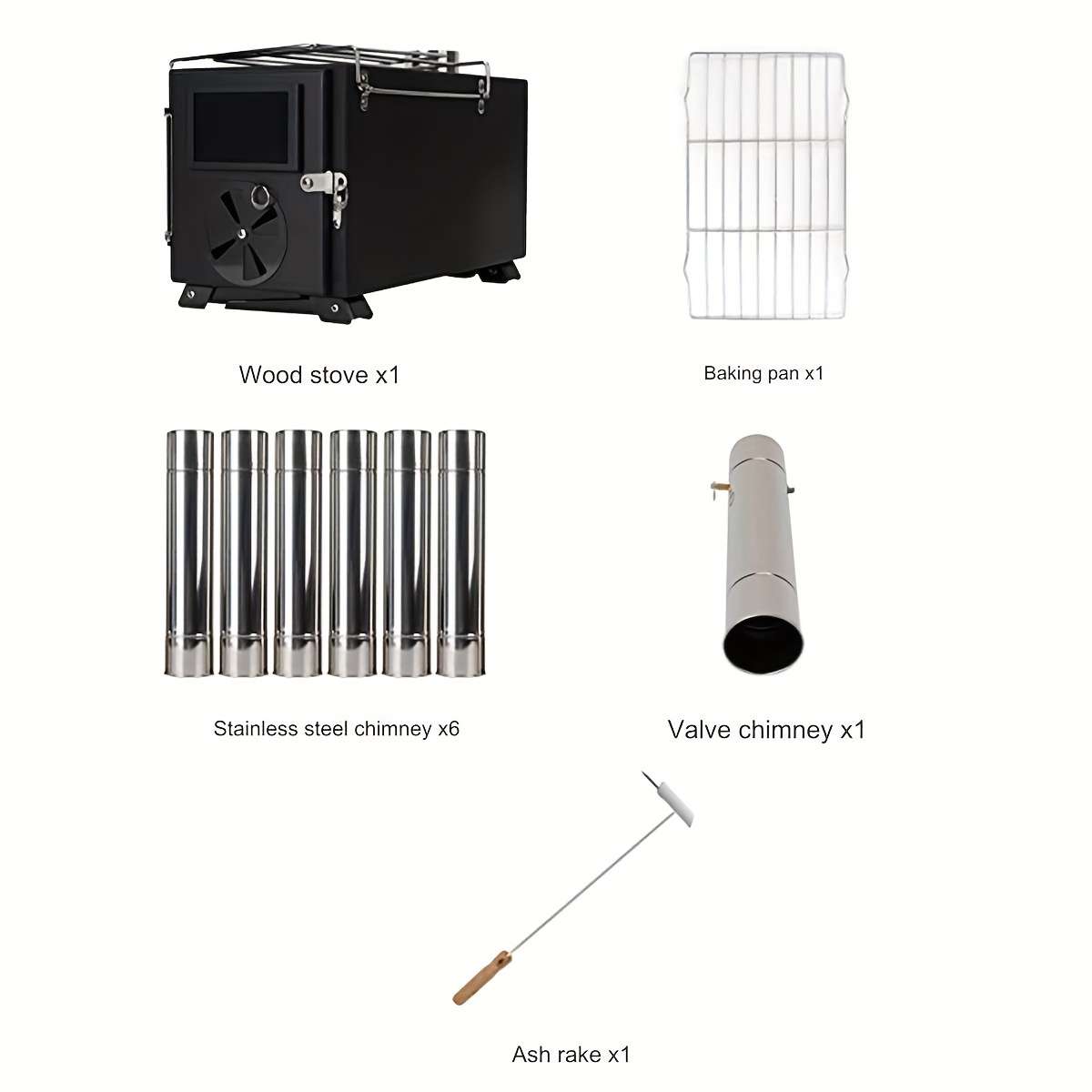 Winter S Hot Item Portable Foldable Wood Stove 7 Chimneys Included Material Lron