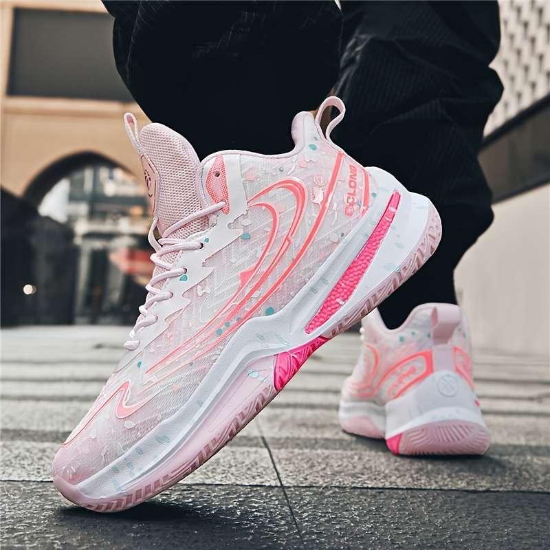 Basketball Shoes Color White Pink Sizeuk 5